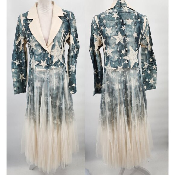 ORIGAMI Victorian Lace Star Print Cardigan Duster S-XXL NWT - Picture 7 of 16